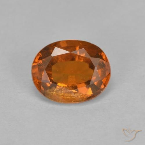 1.64ct Natural Deep Orange Hessonite Garnet, Oval, VS-SI