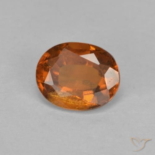 1.64 ct Orange Hessonite Garnet Stone, Natural Hessonite Garnet in Oval Facet Shape for Sale