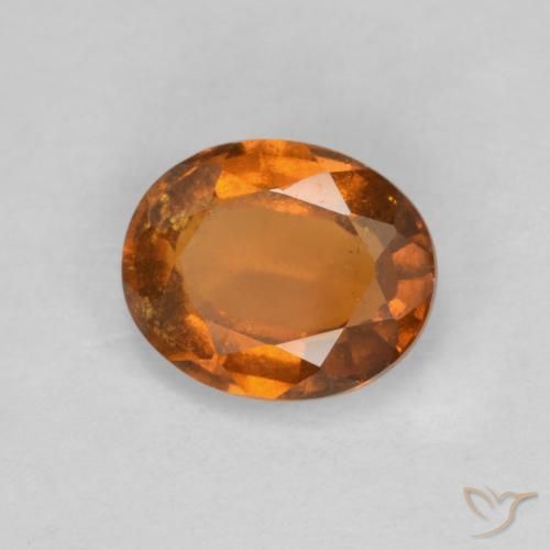 1.85 ct Orange Hessonite Garnet Stone, Natural Hessonite Garnet in Oval Facet Shape for Sale