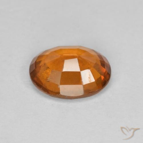 Hessonite Garnet Gemstone in 8.5 x 7 mm Size for Sale, Hessonite Garnet Stone in Deep Orange Color