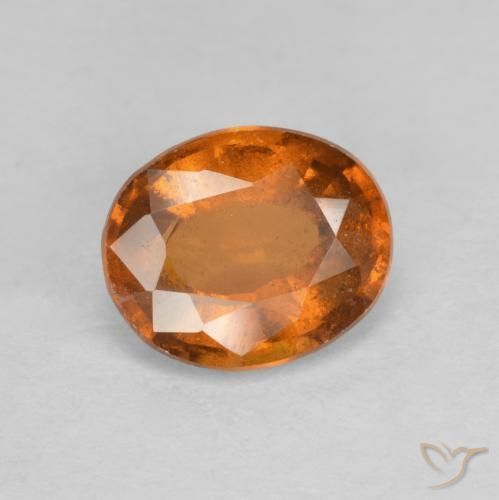 1.77 ct Orange Hessonite Garnet Stone, Natural Hessonite Garnet in Oval Facet Shape for Sale