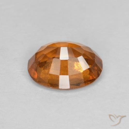 Hessonite Garnet Gemstone in 8.2 x 6.7 mm Size for Sale, Hessonite Garnet Stone in Yellowish Orange Color