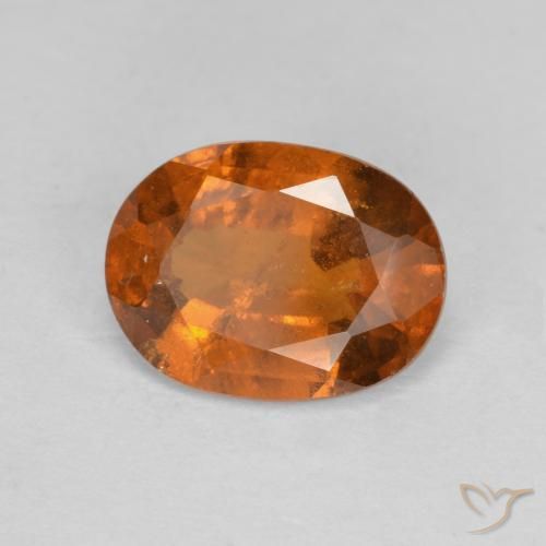 2.33 ct Orange Hessonite Garnet Stone, Natural Hessonite Garnet in Oval Facet Shape for Sale