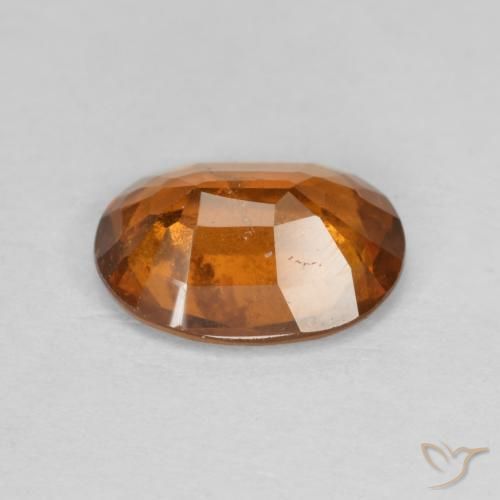 Hessonite Garnet Gemstone in 9.8 x 7.3 mm Size for Sale, Hessonite Garnet Stone in Deep Orange Color
