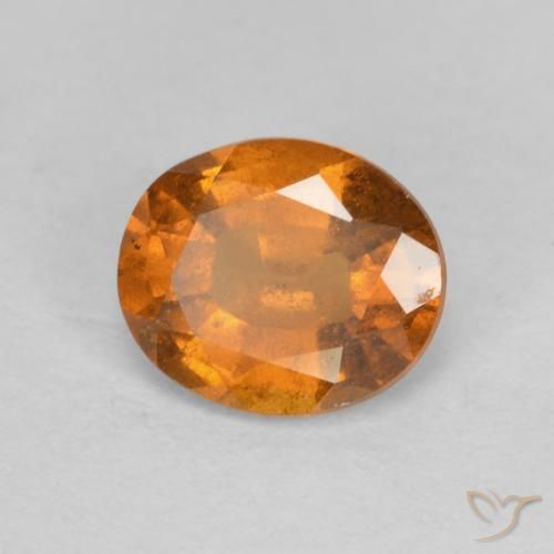1.26 ct Orange Hessonite Garnet Stone, Natural Hessonite Garnet in Oval Facet Shape for Sale