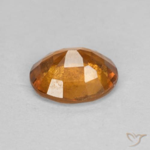Hessonite Garnet Gemstone in 7.3 x 6.1 mm Size for Sale, Hessonite Garnet Stone in Medium Orange Color