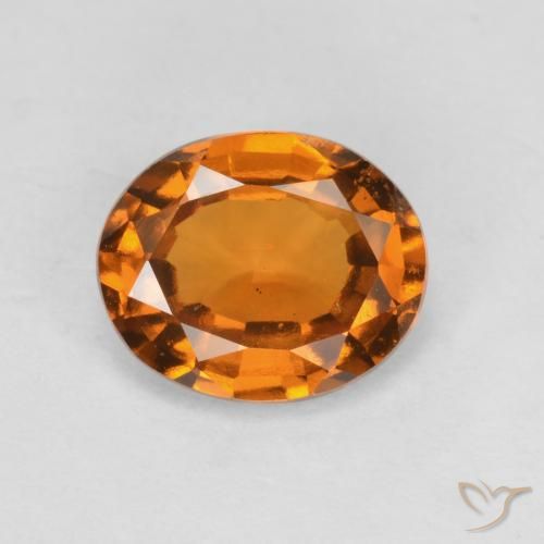 1.69ct Natural Medium Orange Hessonite Garnet, Oval, VS
