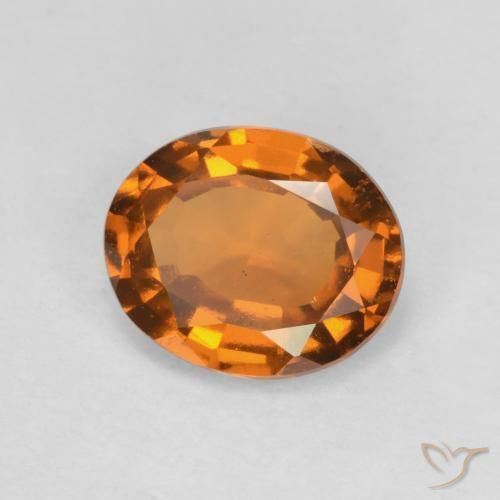 1.69 ct Orange Hessonite Garnet Stone, Natural Hessonite Garnet in Oval Facet Shape for Sale