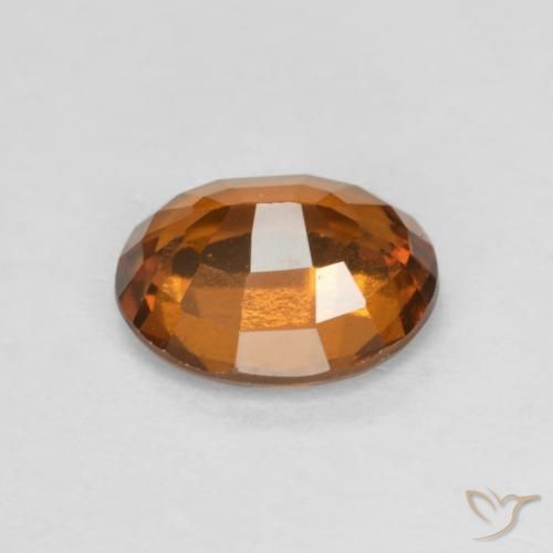Hessonite Garnet Gemstone in 8.1 x 6.6 mm Size for Sale, Hessonite Garnet Stone in Amber Orange Color
