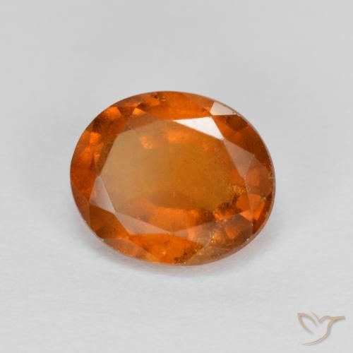 1.76ct Natural Medium Orange Hessonite Garnet, Oval, VS-SI