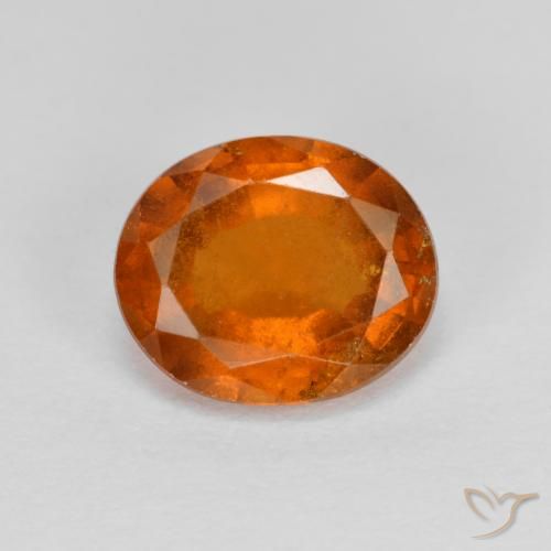 1.76 ct Orange Hessonite Garnet Stone, Natural Hessonite Garnet in Oval Facet Shape for Sale