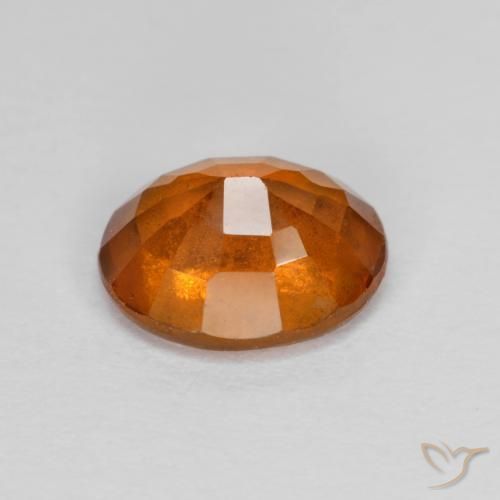 Hessonite Garnet Gemstone in 8 x 6.7 mm Size for Sale, Hessonite Garnet Stone in Medium Orange Color