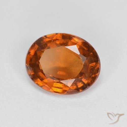 1.97 ct Orange Hessonite Garnet Stone, Natural Hessonite Garnet in Oval Facet Shape for Sale