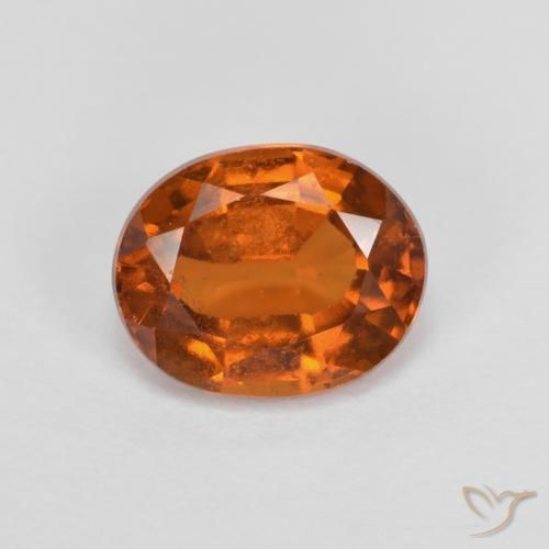 1.68ct Natural Deep Orange Hessonite Garnet, Oval, VS-SI