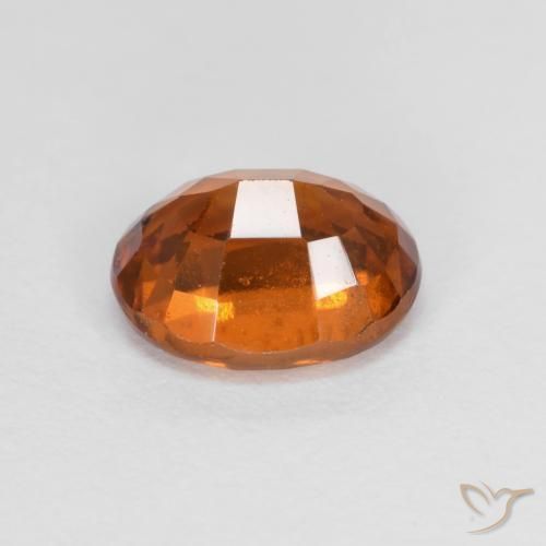 Hessonite Garnet Gemstone in 7.8 x 6.3 mm Size for Sale, Hessonite Garnet Stone in Deep Orange Color