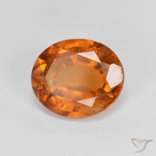 2.09ct Orange Hessonite Garnet Gemstone | Oval Cut | 8.4 x 7.1 mm ...