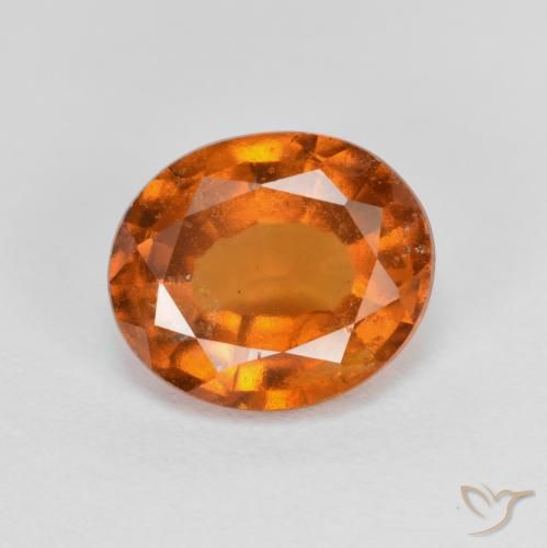 2.09 ct Orange Hessonite Garnet Stone, Natural Hessonite Garnet in Oval Facet Shape for Sale