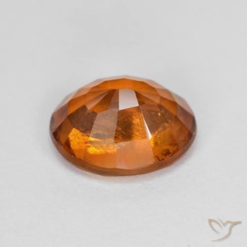 Hessonite Garnet Gemstone in 8.4 x 7.1 mm Size for Sale, Hessonite Garnet Stone in Medium-Dark Orange Color