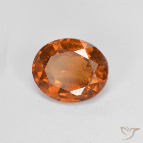 1.56ct Natural Deep Orange Hessonite Garnet, Oval, VS-SI