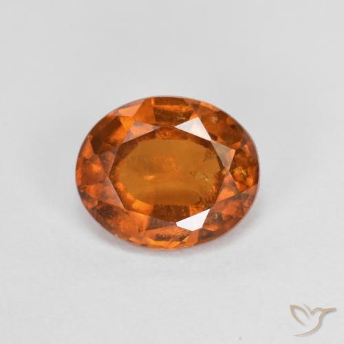 1.56 ct Orange Hessonite Garnet Stone, Natural Hessonite Garnet in Oval Facet Shape for Sale