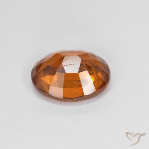 Hessonite Garnet Gemstone in 7.8 x 6.5 mm Size for Sale, Hessonite Garnet Stone in Deep Orange Color