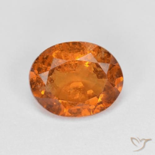1.75ct Natural Deep Orange Hessonite Garnet, Oval, VS-SI