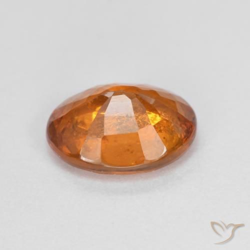Hessonite Garnet Gemstone in 8.3 x 6.7 mm Size for Sale, Hessonite Garnet Stone in Deep Orange Color