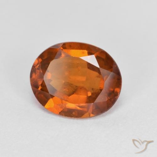 2.00 ct Orange Hessonite Garnet Stone, Natural Hessonite Garnet in Oval Facet Shape for Sale