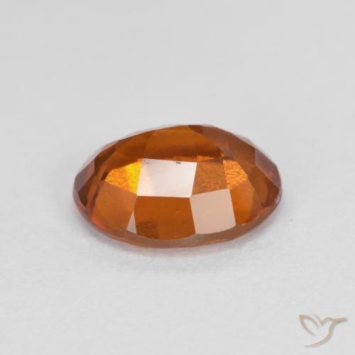 Hessonite Garnet Gemstone in 9 x 7 mm (calibrated) Size for Sale, Hessonite Garnet Stone in Medium-Dark Orange Color