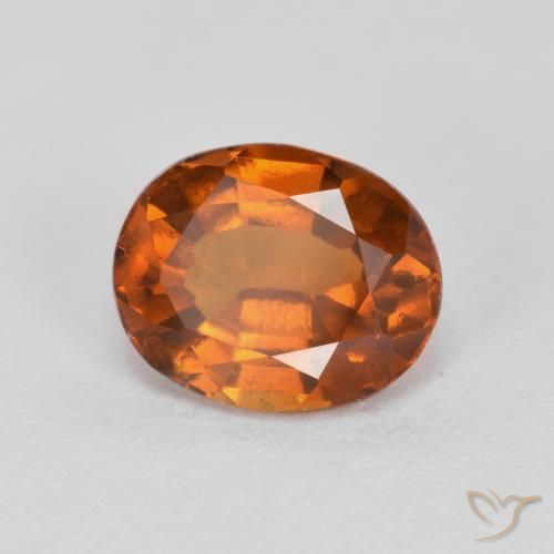 1.76 ct Orange Hessonite Garnet Stone, Natural Hessonite Garnet in Oval Facet Shape for Sale