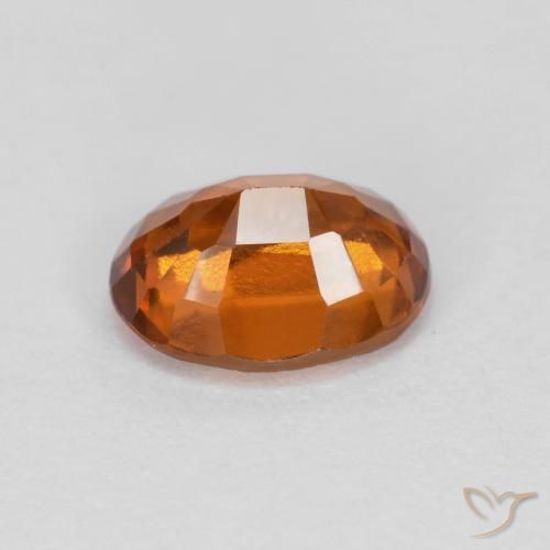 Hessonite Garnet Gemstone in 8.1 x 6.5 mm Size for Sale, Hessonite Garnet Stone in Amber Orange Color