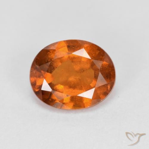 1.59 ct Orange Hessonite Garnet Stone, Natural Hessonite Garnet in Oval Facet Shape for Sale