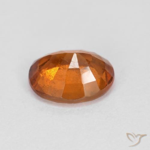 Hessonite Garnet Gemstone in 7.8 x 6.4 mm Size for Sale, Hessonite Garnet Stone in Medium-Dark Orange Color