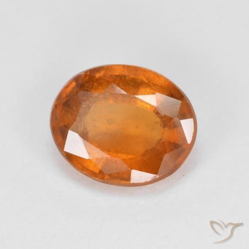2.14 ct Orange Hessonite Garnet Stone, Natural Hessonite Garnet in Oval Facet Shape for Sale