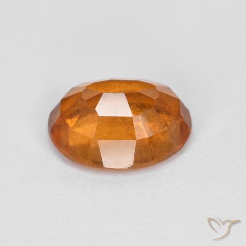 Hessonite Garnet Gemstone in 9 x 7 mm (calibrated) Size for Sale, Hessonite Garnet Stone in Medium Orange Color