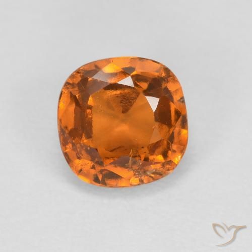 0.93ct Natural Medium Orange Hessonite Garnet, Cushion, SI
