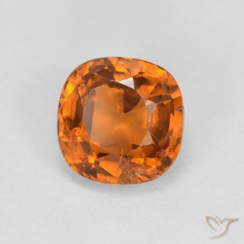 0.93 ct Orange Hessonite Garnet Stone, Natural Hessonite Garnet in Cushion-Cut Shape for Sale
