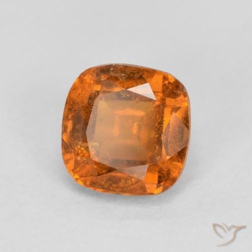 0.86 ct Orange Hessonite Garnet Stone, Natural Hessonite Garnet in Cushion-Cut Shape for Sale