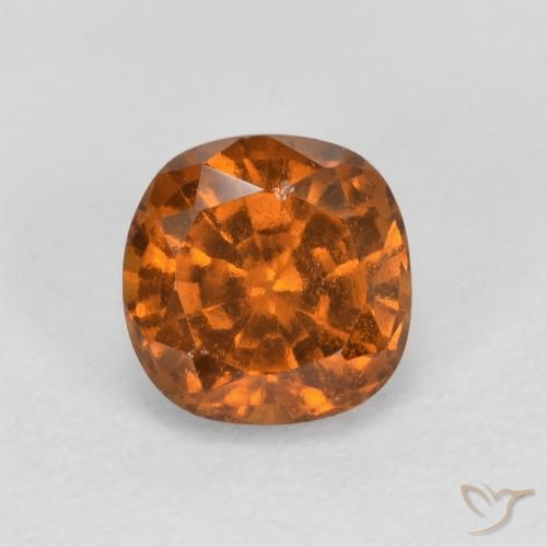 0.90ct Natural Deep Orange Hessonite Garnet, Cushion, SI