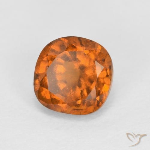 0.87 ct Orange Hessonite Garnet Stone, Natural Hessonite Garnet in Cushion-Cut Shape for Sale