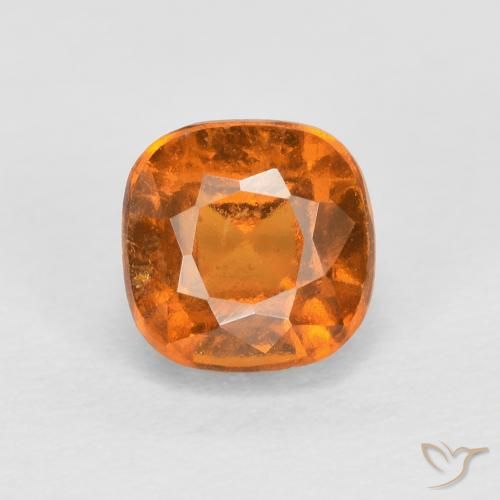 1.02ct Natural Medium Orange Hessonite Garnet, Cushion, SI