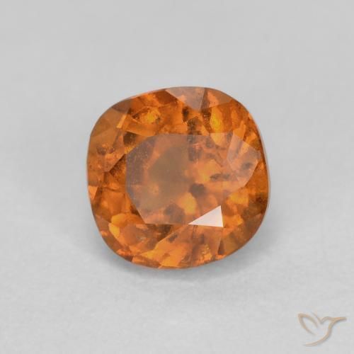 0.87 ct Orange Hessonite Garnet Stone, Natural Hessonite Garnet in Cushion-Cut Shape for Sale