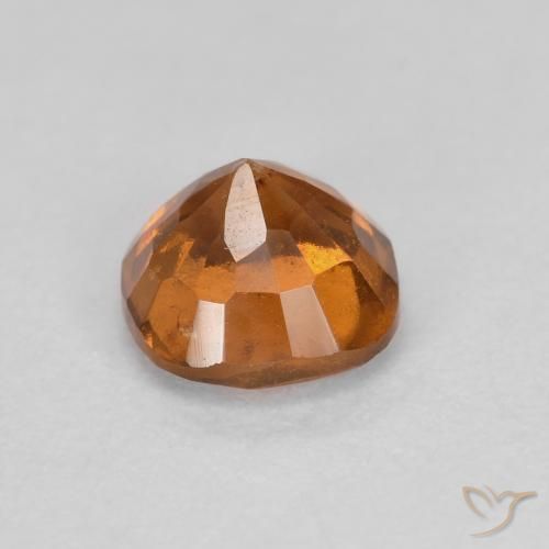 Hessonite Garnet Gemstone in 5.3 x 5.3 mm Size for Sale, Hessonite Garnet Stone in Medium-Dark Orange Color