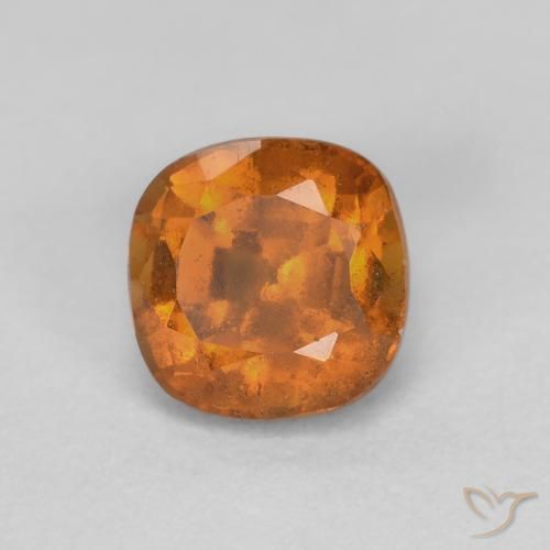 0.97ct Natural Yellowish Orange Hessonite Garnet, Cushion, SI