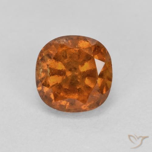 0.93ct Natural Deep Orange Hessonite Garnet, Cushion, SI