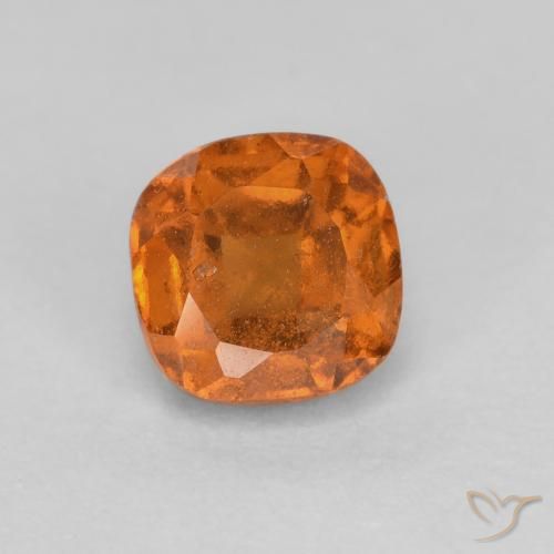 0.85 ct Orange Hessonite Garnet Stone, Natural Hessonite Garnet in Cushion-Cut Shape for Sale