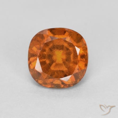 0.88ct Natural Medium-Dark Orange Hessonite Garnet, Cushion, SI