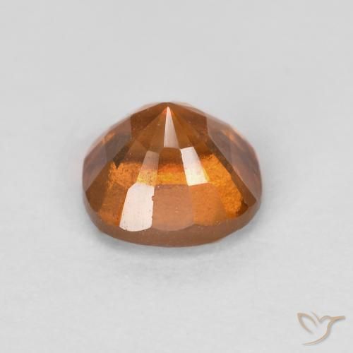 Hessonite Garnet Gemstone in 5.3 x 5.3 mm Size for Sale, Hessonite Garnet Stone in Medium-Dark Orange Color