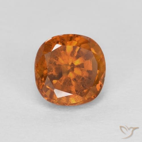0.89 ct Orange Hessonite Garnet Stone, Natural Hessonite Garnet in Cushion-Cut Shape for Sale