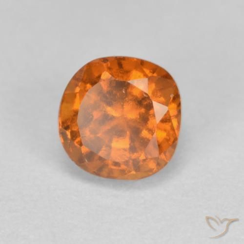 1.00ct Natural Medium Orange Hessonite Garnet, Cushion, SI